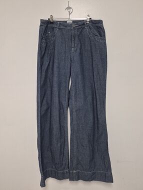 Chico’s Lightweight Chambray Denim Wide Leg Jeans sz 3 / XL
